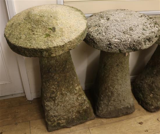 Two staddle stones